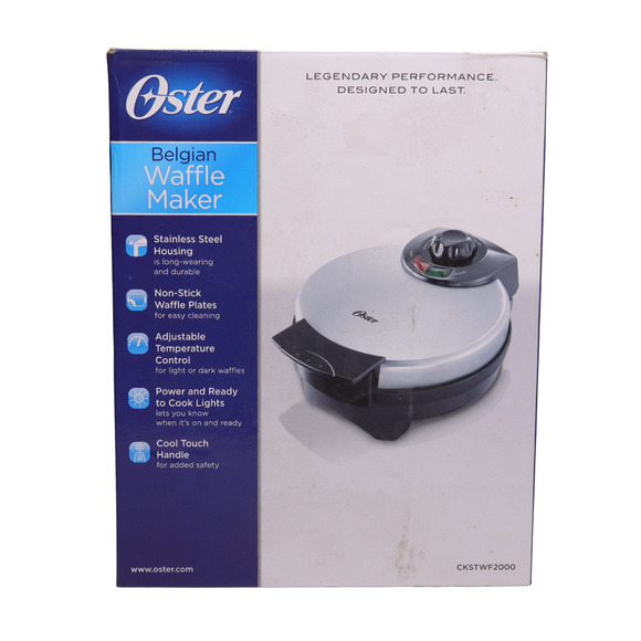 Oster 8" Nonstick Stainless Steel Belgian Waffle Maker With Temperature Control - Picture 1 of 3